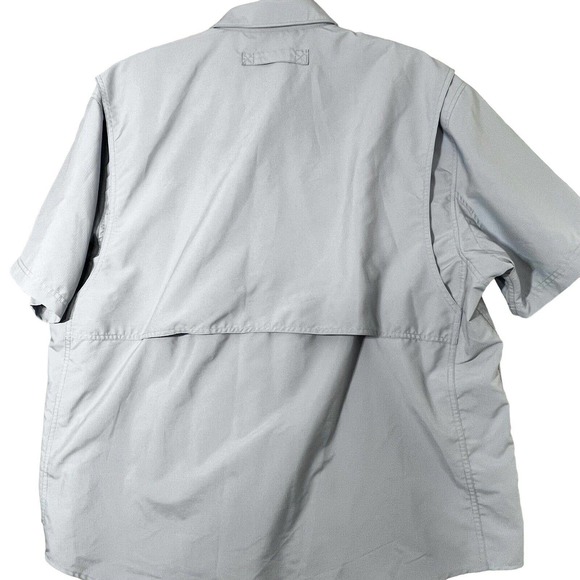 Duluth Trading Mens Fishing Shirt 2XL Vented Mesh Nylon Short Sleeve Blue - Picture 2 of 6